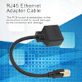 Miniatyrbillede 2 af 5: RJ45 Splitter Adapter, 1 til 2 Port RJ45 Netværk Ethernet Adapter Splitter, CAT8 Netværkskabel Splitter Adapter til Hjemmekontor