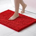 Miniatyrbild 1 av 4: Badrumsmattor Entrématta för Dusch Absorberande Chenilletyg Mjuk Duschmatta Halksäker Mjuk Bekväm Mikrofiber WC Toalett Badkar 40x60cm Röd