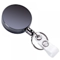 Miniatyrbillede 1 af 5: Indtrækkelig badgeholder-rulle, holdbar metal indtrækkelig nøglering nøglering, heavy duty zinklegering badgeholder snor rulle med bælteklips indtrækkelig