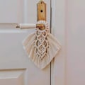 Pikkukuva 5 / 5: Makramee-ovenkahvan keinu köysi seinävaate koristeellinen värillinen boho-kodin sisustukseen juhlatarvikkeet boho-sisustus vauvakutsuille 17 cm
