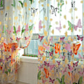 Miniatyrbilde 1 av 5: Gardiner Blomster Tynn Vår Blomstermønster Tynn Broderi (sommerfugl)