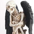 Miniatyrbillede 3 af 5: Harpiks Figurer Skulptur Gotisk Skelet Krop Harpiks Vinge Kranie Statuer Hal