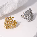 Miniatyrbilde 5 av 5: Justerbar Wrap Åpen Blad Ring for Kvinner Gull