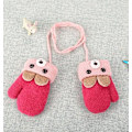 Miniatyrbilde 4 av 4: Toddler Vinter Termiske Hansker Varme Strikkede Votter Baby String Plysj
