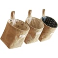 Miniatyrbilde 1 av 5: Bomulls- og linforvaringskurv, 3 stk sammenleggbar linforvaringsboks,