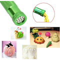 Miniatyrbillede 3 af 5: Ler Ekstruderform i Aluminiumlegering, Sukkerhåndværk Dekoreringsværktøj med 20 Tips til Fondant, Kage, Sukkerhåndværk, Modellervoks (Grøn)