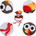 Miniatyrbilde 4 av 5: Kostyme for katt, kalkunhatt, Halloween, Thanksgiving-fest, håndlaget heklede kjæledyrkalkun-hodeplagg, kostyme for små hunder og kattunger (brun)