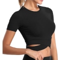 Miniatyrbilde 3 av 5: Kvinners Crew Neck Crop Top Mage Crossover Lang Arm eller Kort Ermet S