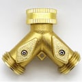 Miniatyrbillede 1 af 5: 2-Vejs Y-Fordeler Y-Fitting 3/4 Tommer Messingfordeler med Skive Vandhaner Y-Stik Hosesadapter Vanding til Hjem og Have