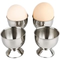 Miniatyrbilde 1 av 5: 4 stk, rustfritt stål eggbrett, eggbrett, eggkopp, ande eggkopp, eggkopp, frokost, middag kokekar