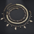 Miniatyrbillede 3 af 4: Lagdelt Charm Anklet til Damer Piger Boho Strand Ankelkæde Brac