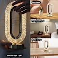 Miniatyrbilde 5 av 5: Oval Krystall Stativ Nattlampe | LED Touch Nattlampe | Dekorativ