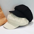 Miniatyrbillede 5 af 5: Bomulds almindelig tom nyhedsdreng kasket hat, 1 stk-sort