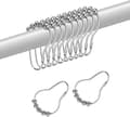 Duschdraperi-krokar Set med 24 rostfria duschdraperi-ringar