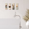 Miniatyrbilde 4 av 5: Bad Veggkunst Abstrakt Boho Bad Tretre Veggmaleri Mid Century Minimalistisk Botanisk  (11 x 3,5 Tommer, Boho Botanisk)