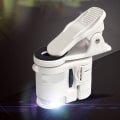 Miniatyrbilde 4 av 5: 60x LED lommelykt forstørrelsesglass med klips for mobiltelefon valutadetektor LED-lampe for optisk tekstil smykker mynter
