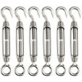 Miniatyrbilde 1 av 5: 6 stk. Wire Tensioner M4 Rustfritt Stål Justerbar Turnbuckle Hook And Eye Set H