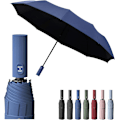 Miniatyrbillede 1 af 5: Foldbar Paraply UV-beskyttelse (50) og Lotus-effekt (2 i 1) | Vindtæt, kompakt, selvopplukkende, marineblå parasol