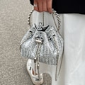Miniatyrbillede 3 af 5: Kvinde Aften Taske Glitzrende Rhinestone Pung Designer Kæde Clutch Pung Taske Par