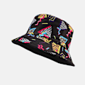 Pikkukuva 2 / 5: Retro 80- ja 90-lukujen kääntyvä trippy-printtiämpärihattu naisille ja miehille