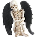 Miniatyrbillede 5 af 5: Harpiks Figurer Skulptur Gotisk Skelet Krop Harpiks Vinge Kranie Statuer Hal