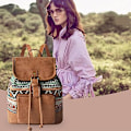 Miniatyrbild 2 av 5: Ryggsäck Handväskor Etnisk Bohemian Canvas Ryggsäck för Shopping Da