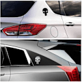 Miniatyrbillede 2 af 5: 3D Metal Skull Punisher Emblem Sticker 2 stk., Biler Pynt Metal