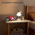 Miniatyrbild 3 av 4: Analog väckarklocka för barn - Tick-tack-fri - Tyst motorcykelväckarklocka - Analog väckarklocka med snooze-funktion - Röd