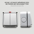 Miniatyrbilde 5 av 5: Universell vanntett bryter for utendørs, hage, balkong, IP66, dobbel bryter IP66, nominell effekt 20A (2-veis)