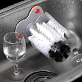 Miniatyrbilde 2 av 5: Glasskoppvasker med dobbel bustbørste for bar kjøkkenvask, c