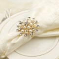 Miniatyrbilde 5 av 5: 12 stk. blomsterperle diamant serviettringholder, brukt
