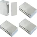 4-pack magnetiska skåplås, självhäftande, silver, magnetiska lås för kök