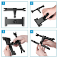 Pikkukuva 4 / 5: Auton tablettiteline, universaali auton niskatuen tablettiteline 360° kääntyvä säädettävä koko 6-12 tuumaa iPad 2/3/4 / Mini/Air, Samsung Galaxy Tab ja Pho