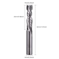 Pikkukuva 5 / 5: x 25 mm YLÖS & ALAS - Kaksiura spiraalijyrsin - Kovametalli - CNC-jyrsimelle - Puristus - Puun päätyjyrsin