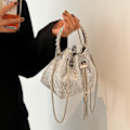 Miniatyrbillede 2 af 5: Kvinde Aften Taske Glitzrende Rhinestone Pung Designer Kæde Clutch Pung Taske Par