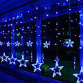 Miniatyrbild 1 av 5: Blinkande stjärnor LED ljusslinga fönsterdisplay jul jul blå