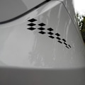 Miniatyrbillede 5 af 5: 2 stk. Sort og Hvid Ternet Flag Bilsticker Dekal, Sort