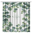 Miniatyrbillede 1 af 5: Eukalyptus Blad Bruseforhængsfor - Botanisk Tema Stof til