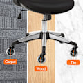 Miniatyrbilde 4 av 5: 5 stk gummihjul til kontorstol 11mm x 22mm, 360° rotasjon for