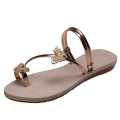 Miniatyrbillede 3 af 5: Rhinestone & Butterfly Decor Toe Ring Design Thong Sandaler Flexib
