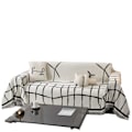Miniatyrbilde 1 av 3: Teppe, vendbart sofa teppe med pomponer, teppe til lur, sofaer, lenestol, sofa og seng teppe/svart/180 x 130 cm