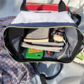 Miniatyrbild 3 av 4: Laptop-ryggsäck för kvinnor, handbagage, slitstarkt vattenavvisande, lätt, förstärkta kanter och stålram, metallblixtlås, resor, skola, blåvit, 15,6 tum