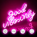 Miniatyrbillede 4 af 5: Good Vibes Lys Kun Reklame Pink LED Ord Lys Skilt Neon Lys Akryl Bogstaver LED Neon Skilt til Soveværelse Væggen Bar Fest Dekoration Lys Skilt