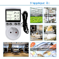 Miniatyrbilde 4 av 5: Termostatkontakt, digital temperaturregulator, digital programmerbar stikkontakt med probe, programmerbar digital timer, varme termostatkontakt for drivhus, akvarium