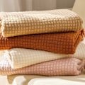 Miniatyrbillede 3 af 3: Simple&Opulence Bomuldsmuslin Tæppe til Seng, Sofa, Strikket Gaze Tæppe med Kvaster, Blødt Letvægts Hyggeligt Forvasket Åndbart Farmho