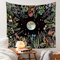 Miniatyrbild 4 av 5: 1PC Väggbonad, Psykedelisk Väggbonad, Stjärnhimmel Måne Blomma