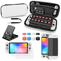 Miniatyrbild 1 av 5: Switch OLED Hård Dragkedjefodral för Switch och tillbehör