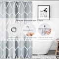 Miniatyrbillede 3 af 5: Grå Stof Bruseforhæng, Vandafvisende Design og Polyester, Hurtig
