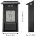 Miniatyrbild 5 av 5: Digital Min- och Max-Termometer, Digital Inomhus- och Utomhus Termometer, Svart Trädgårdstermometer, Vattentät Trådlös Väggmonterad Utomhus Termometer