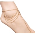 Miniatyrbillede 4 af 4: Guld Krystaller og Chevron Anklet Sæt